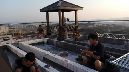 新型屋頂花園施工內容及施工實景圖